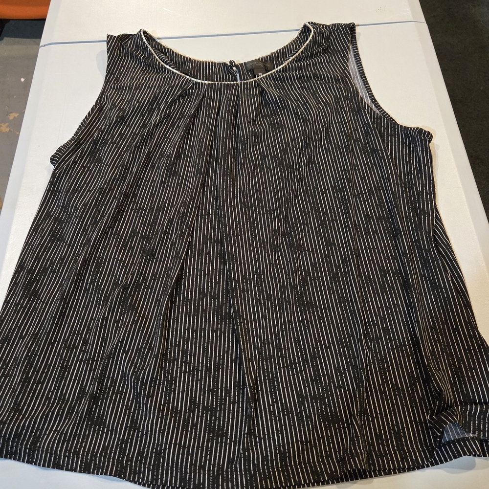 Worthington Black and White Pinstripe Blouse (5c36)